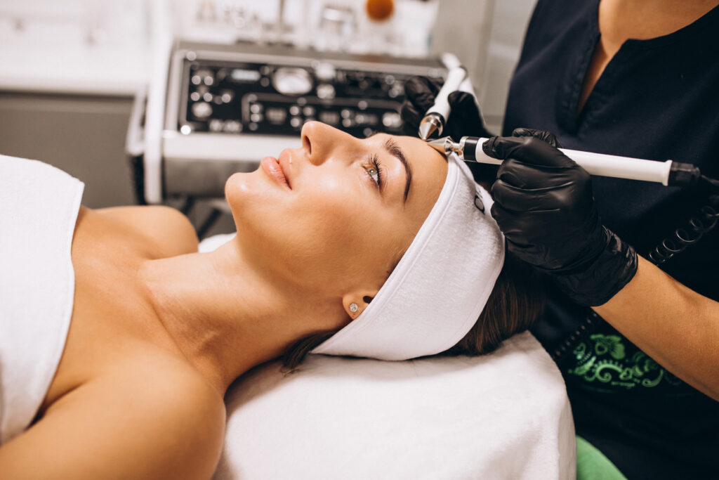 Woman making beauty procedures at a beauty salon