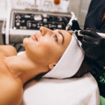 Woman making beauty procedures at a beauty salon